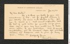 Nachlass Franz Steindachner, Karte von Samuel Garman an Franz Steindachner (30.01.1911), Inv.Nr. 150.01, Seite 1